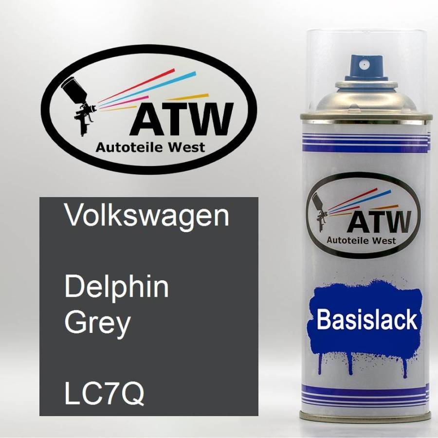 Volkswagen, Delphin Grey, LC7Q: 400ml Sprühdose, von ATW Autoteile West.